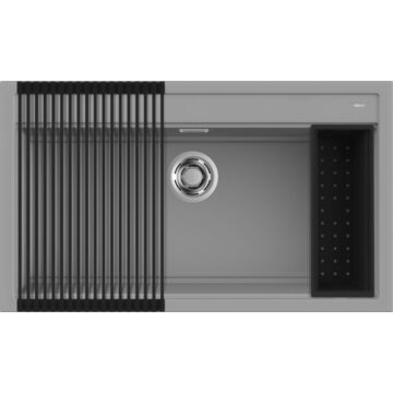 Elleci Best 360 Workstation kerámia mosogatótálca szett - K97 Light Grey