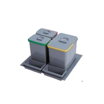 EKOTECH - Beépíthető hulladékgyűjtő PRACTIKO 600 - 1x15 liter + 2x7 liter + 2 tartó