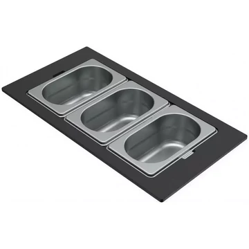 ELLECI - Tároló edény háromrészes gourmet 418 HPL kerettel - Inox