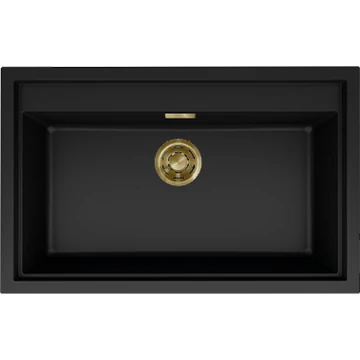ELLECI - Mosogatótálca Sintesi 130 K86 Black arany tartozékokkal