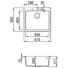 Kép 2/2 - Elleci Quadra 105 AUTOMATA gránit mosogatótálca - automata dugókiemelővel - G40 Nero
