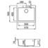 Kép 2/2 - Elleci Quadra 105 AUTOMATA kerámia mosogatótálca - automata dugókiemelővel - K86 Black